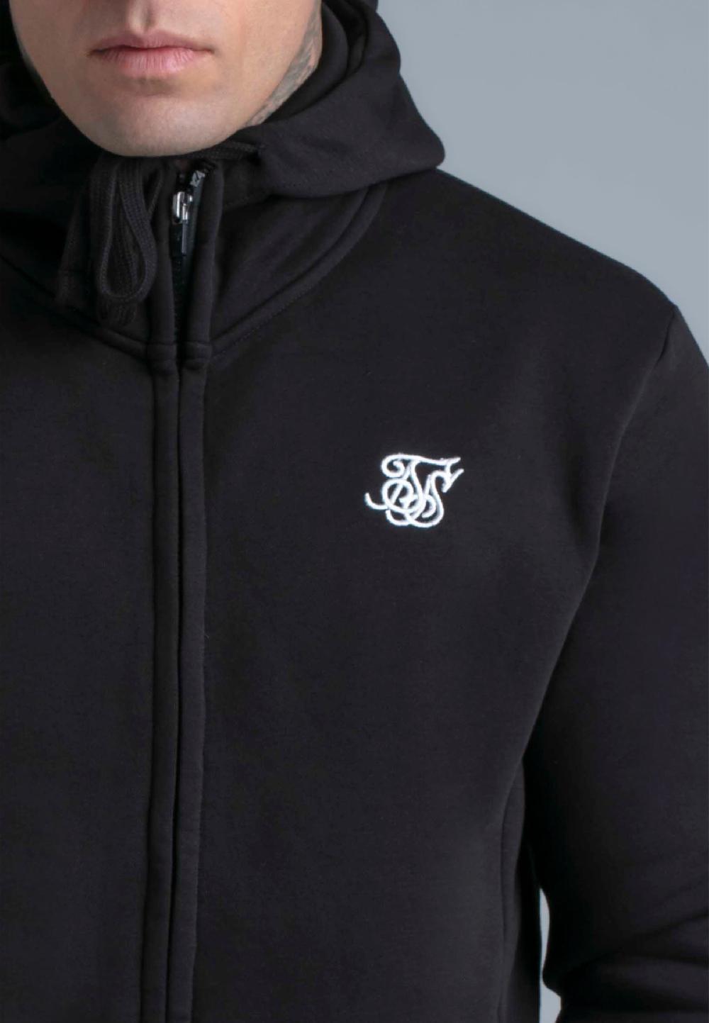Sik Silk Black Essentials Full Zip Hoodie