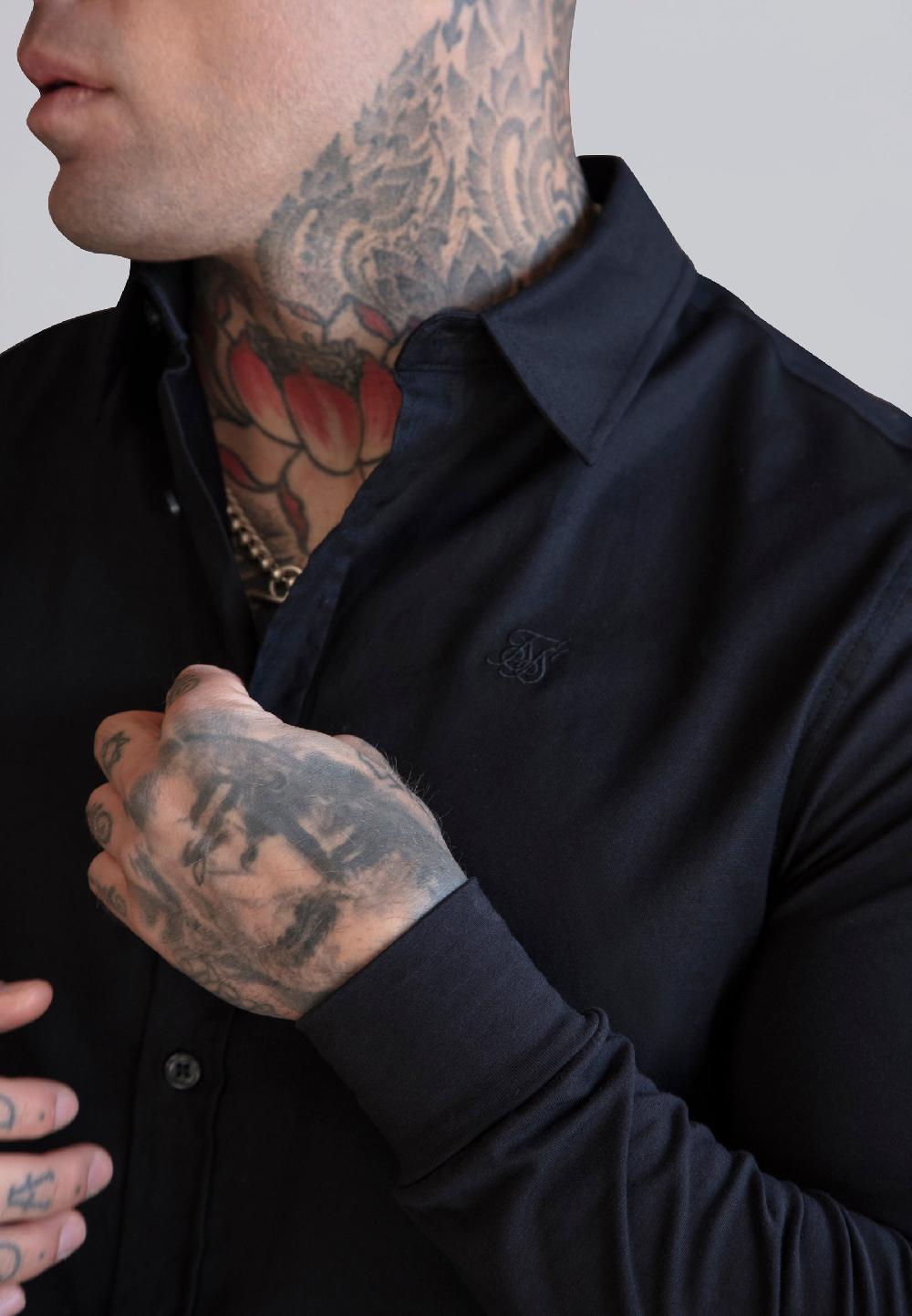 Sik Silk Black Essentials Long Sleeve Shirt