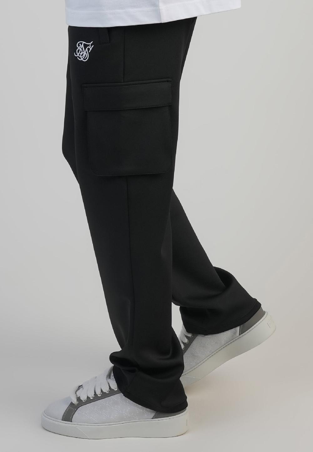 Sik Silk Black Essentials Poly Cargos