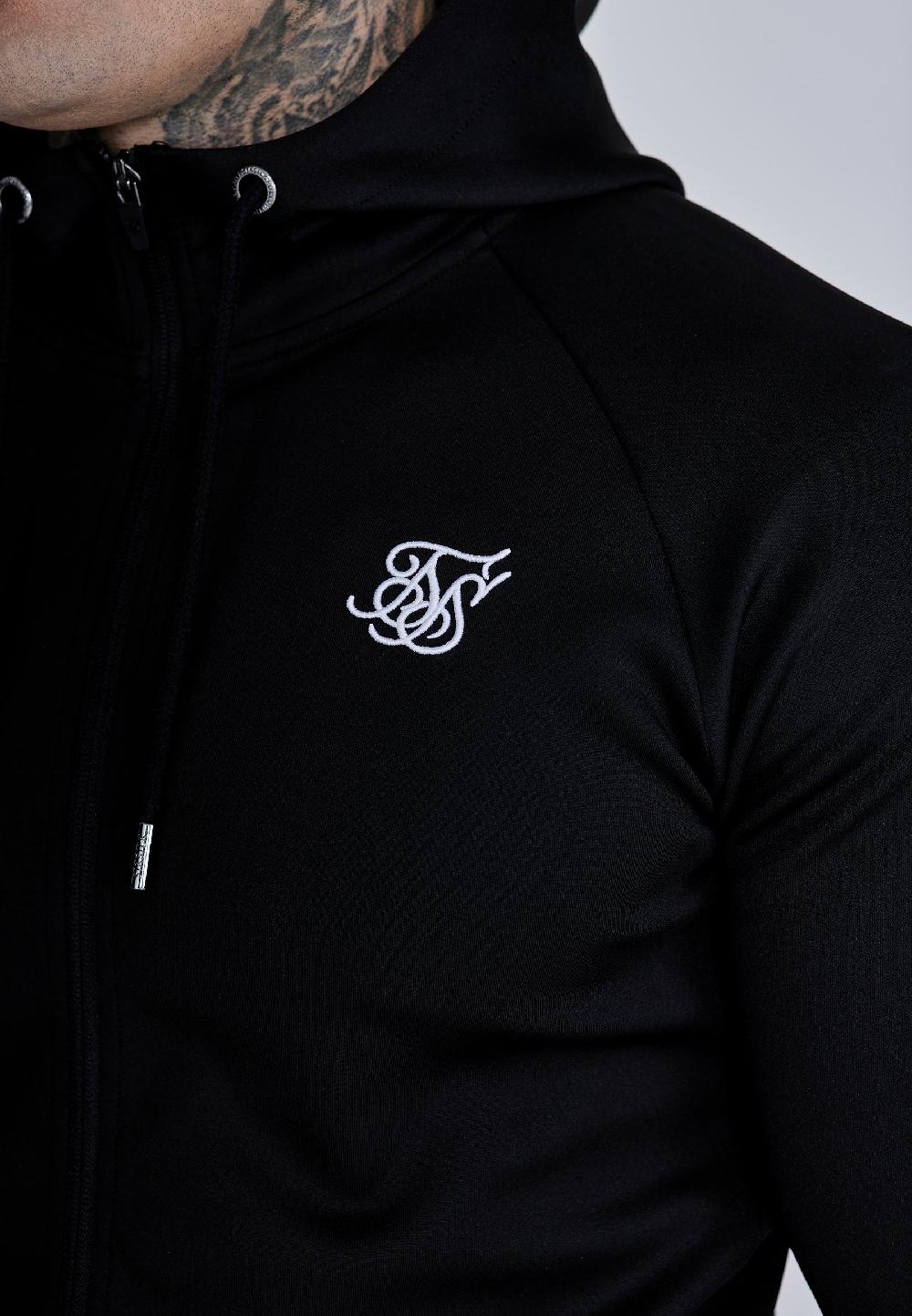 Sik Silk Black Essentials Poly Full Zip Hoodie