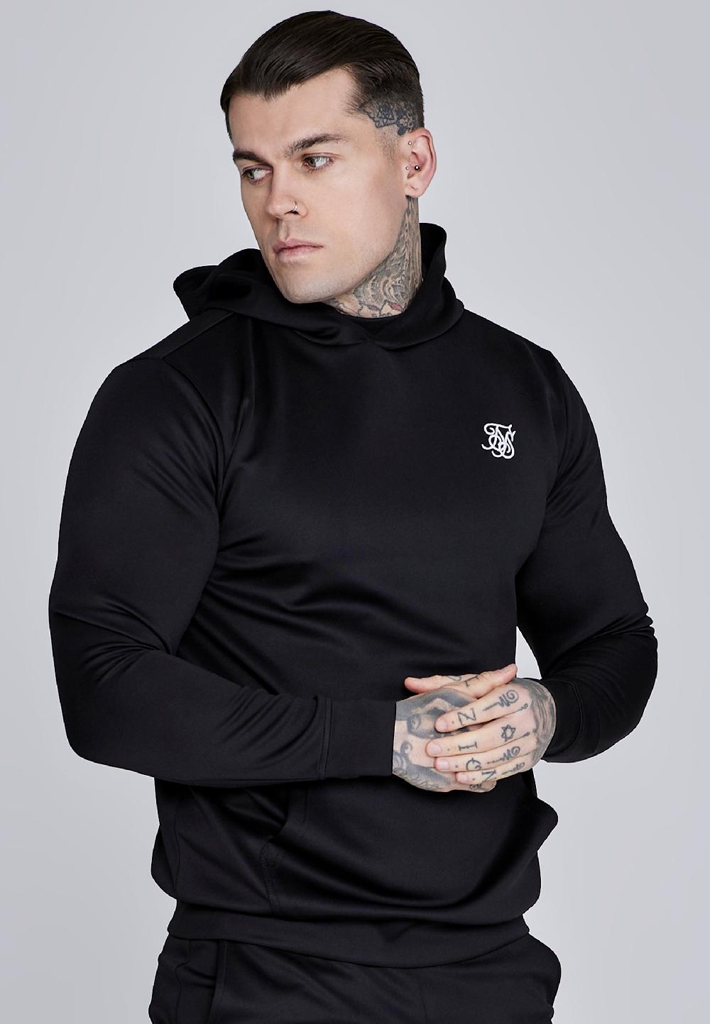 sik silk Black Essentials Poly Hoodie
