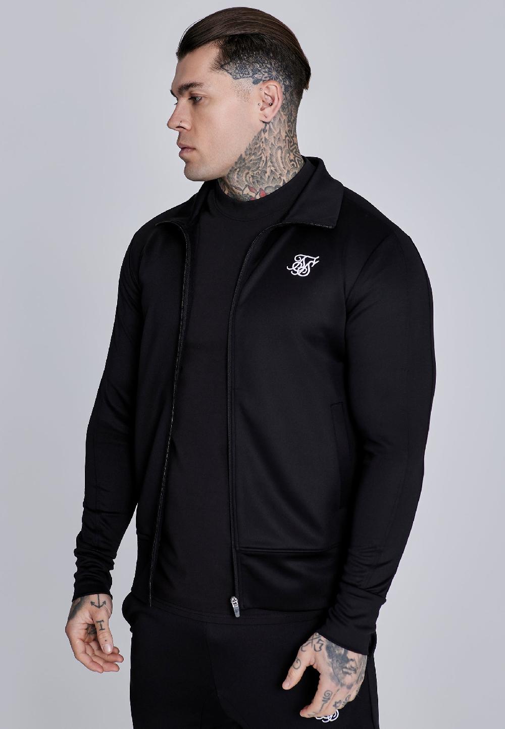 Sik Silk Black Essentials Poly Track Top