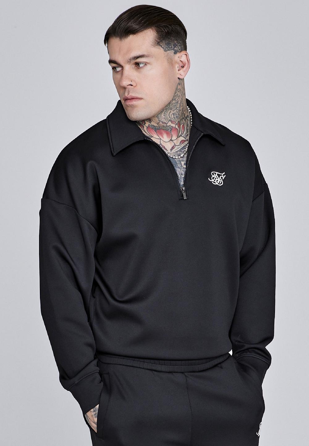 sik silk Black Essentials Zip Sweater
