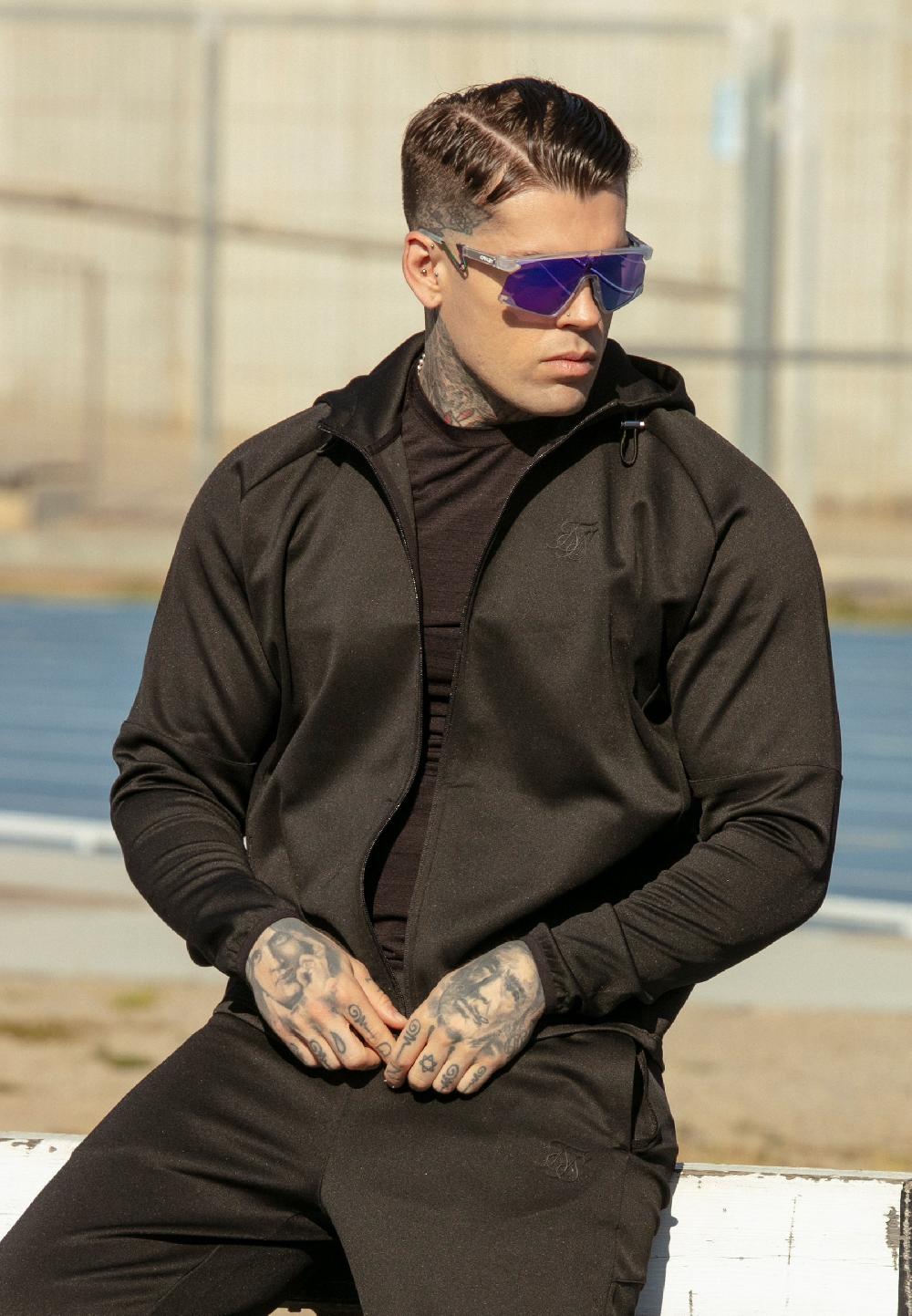 sik silk Black Full Zip Hoodie