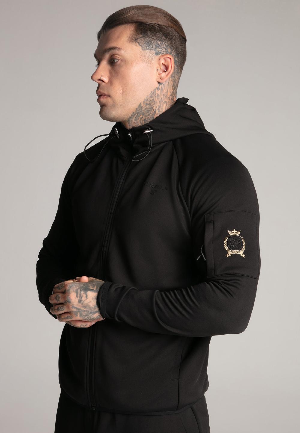sik silk Black Full Zip Hoodie