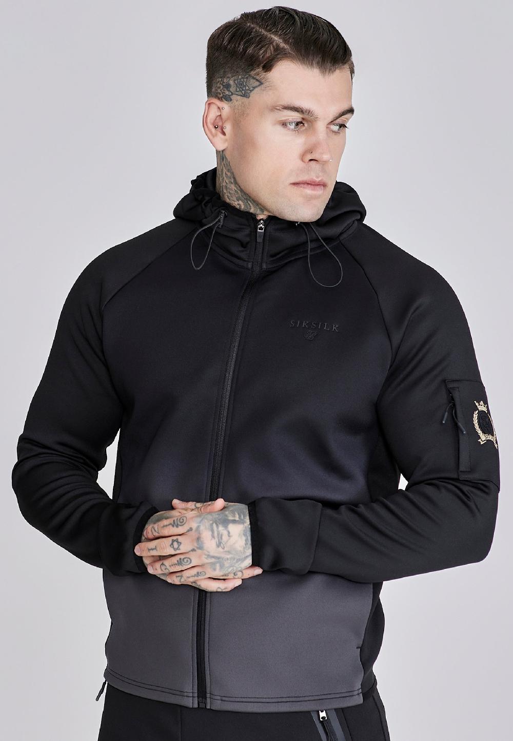 sik silk Black Full Zip Hoodie