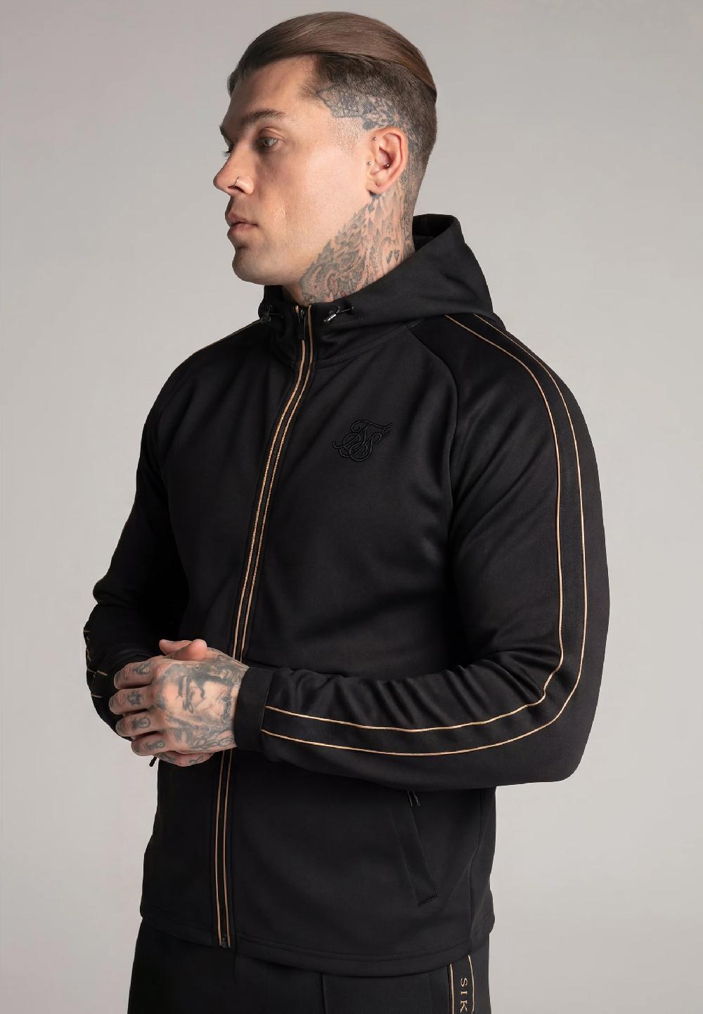 sik silk Black Full Zip hoodie