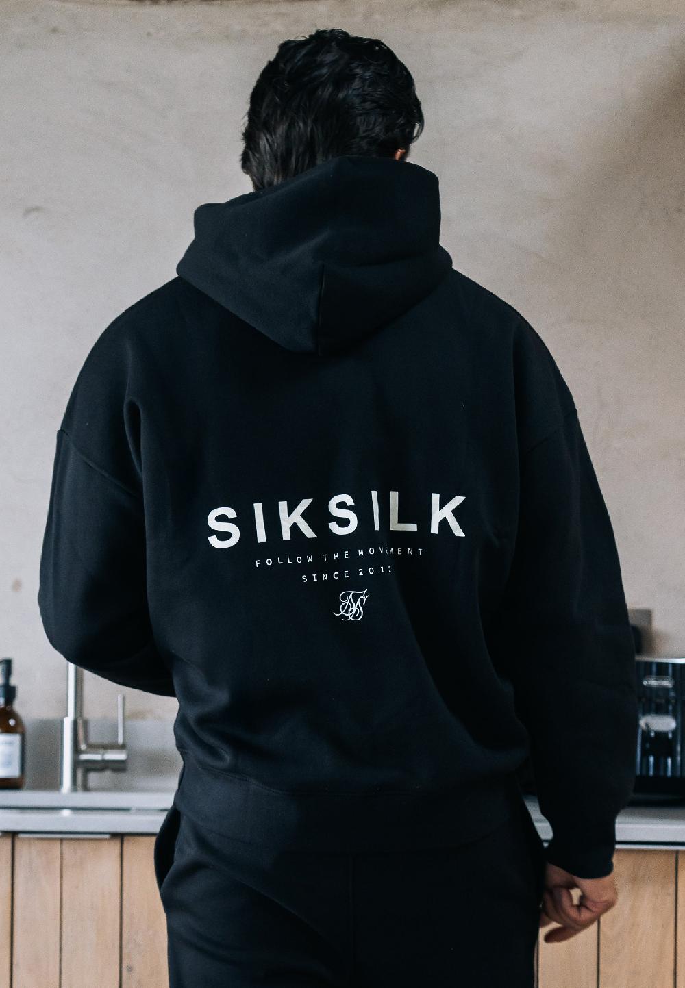 sik silk Black Graphic Hoodie