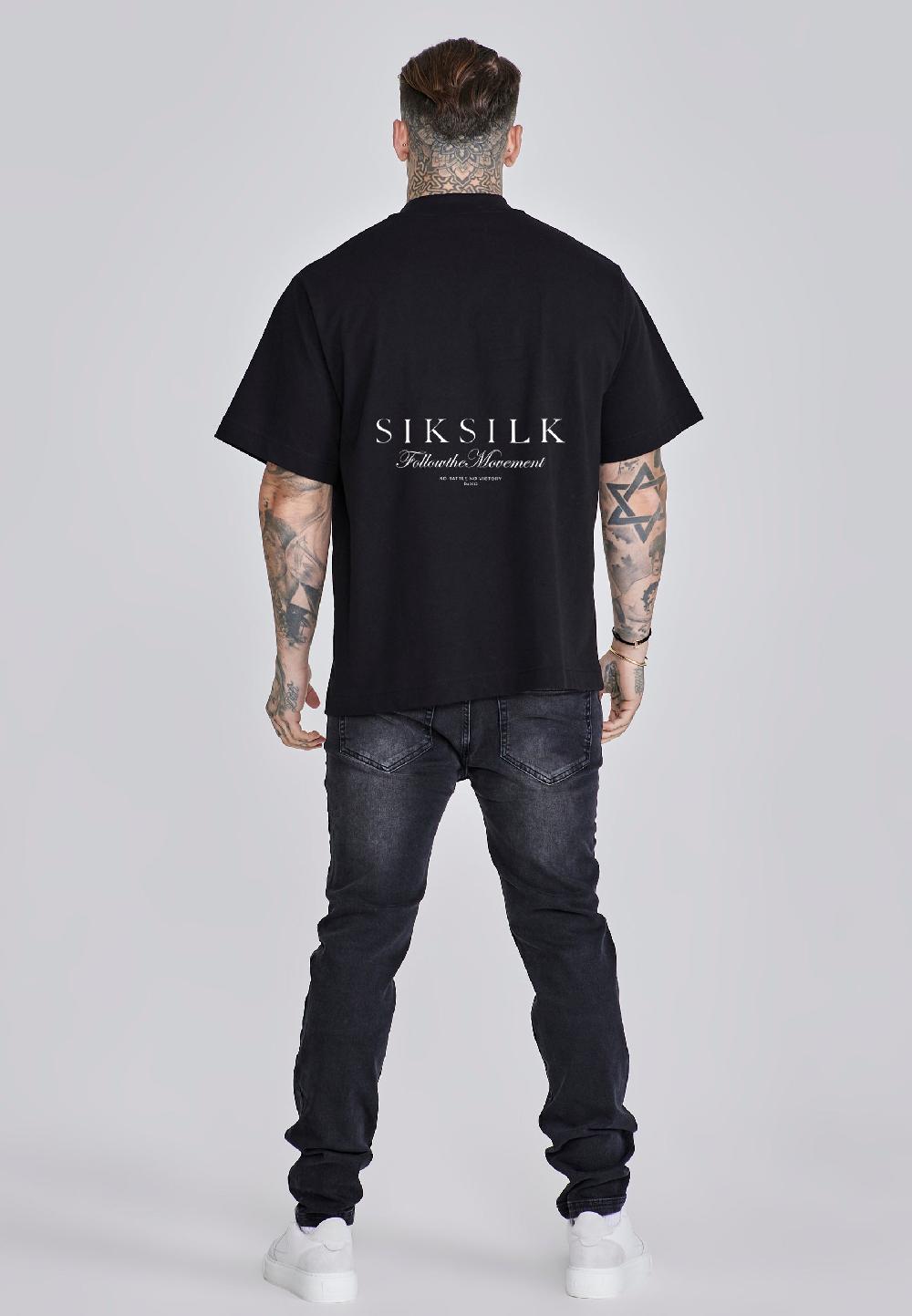 sik silk Black Graphic T-Shirt