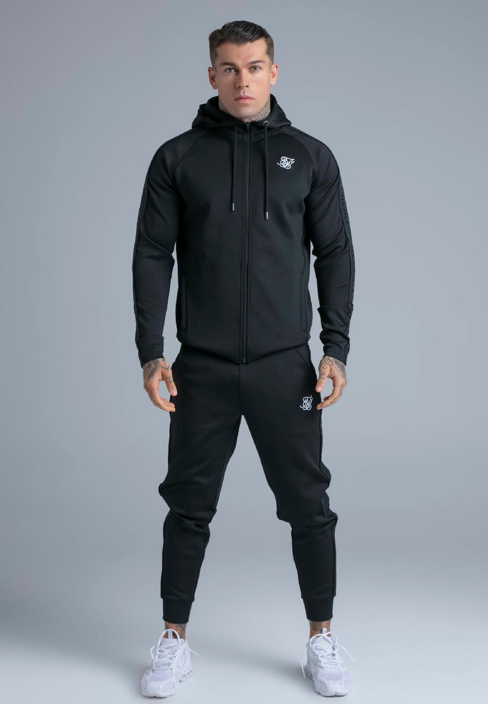 sik silk Black Hoodie and Joggers Set