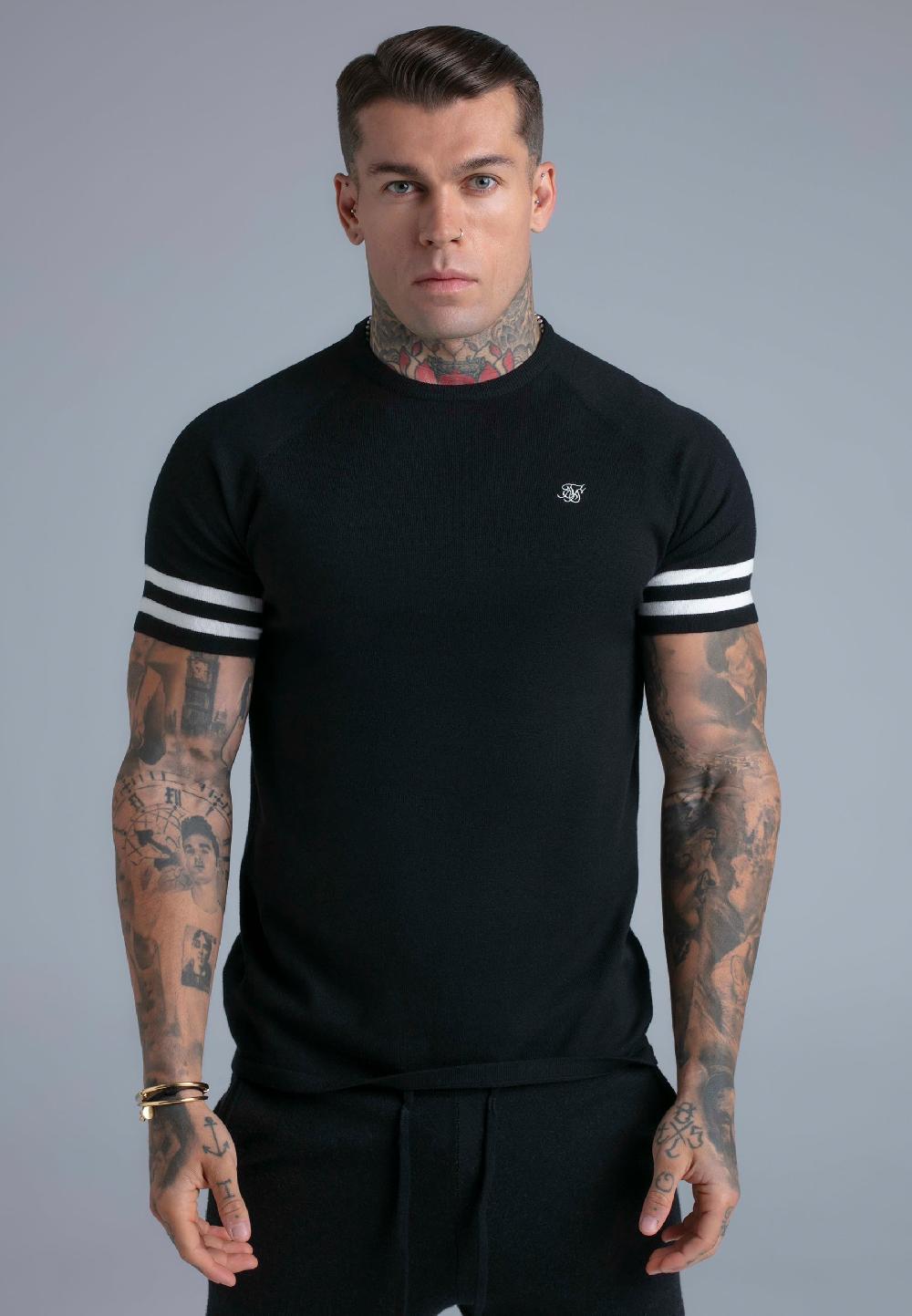 sik silk Black Knitted T-Shirt