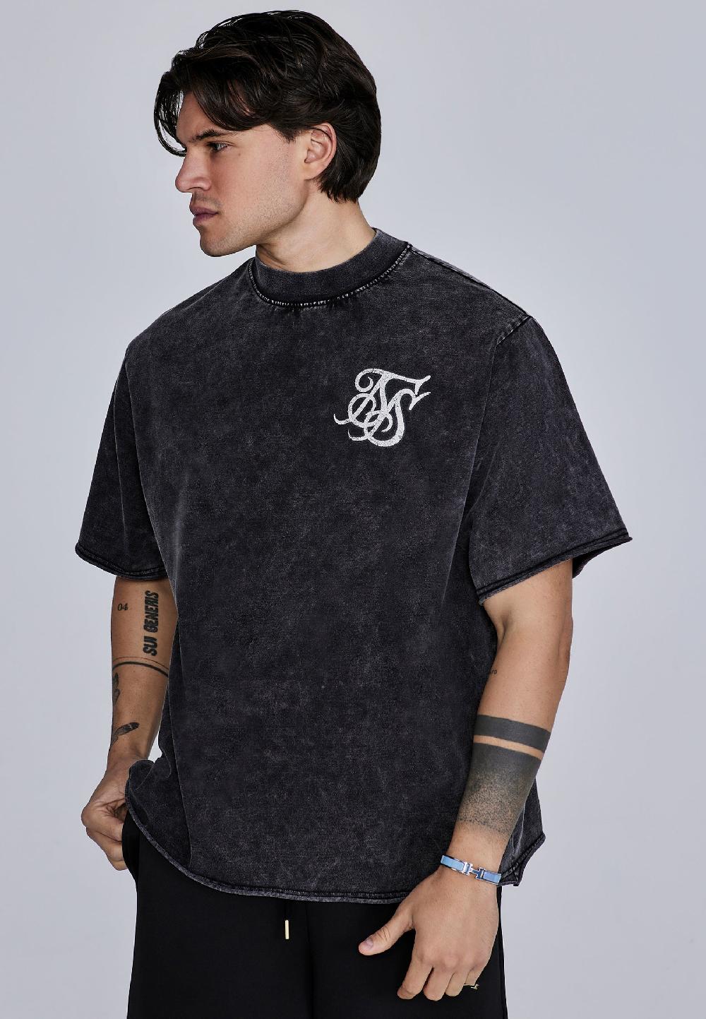sik silk Black Logo T-Shirt