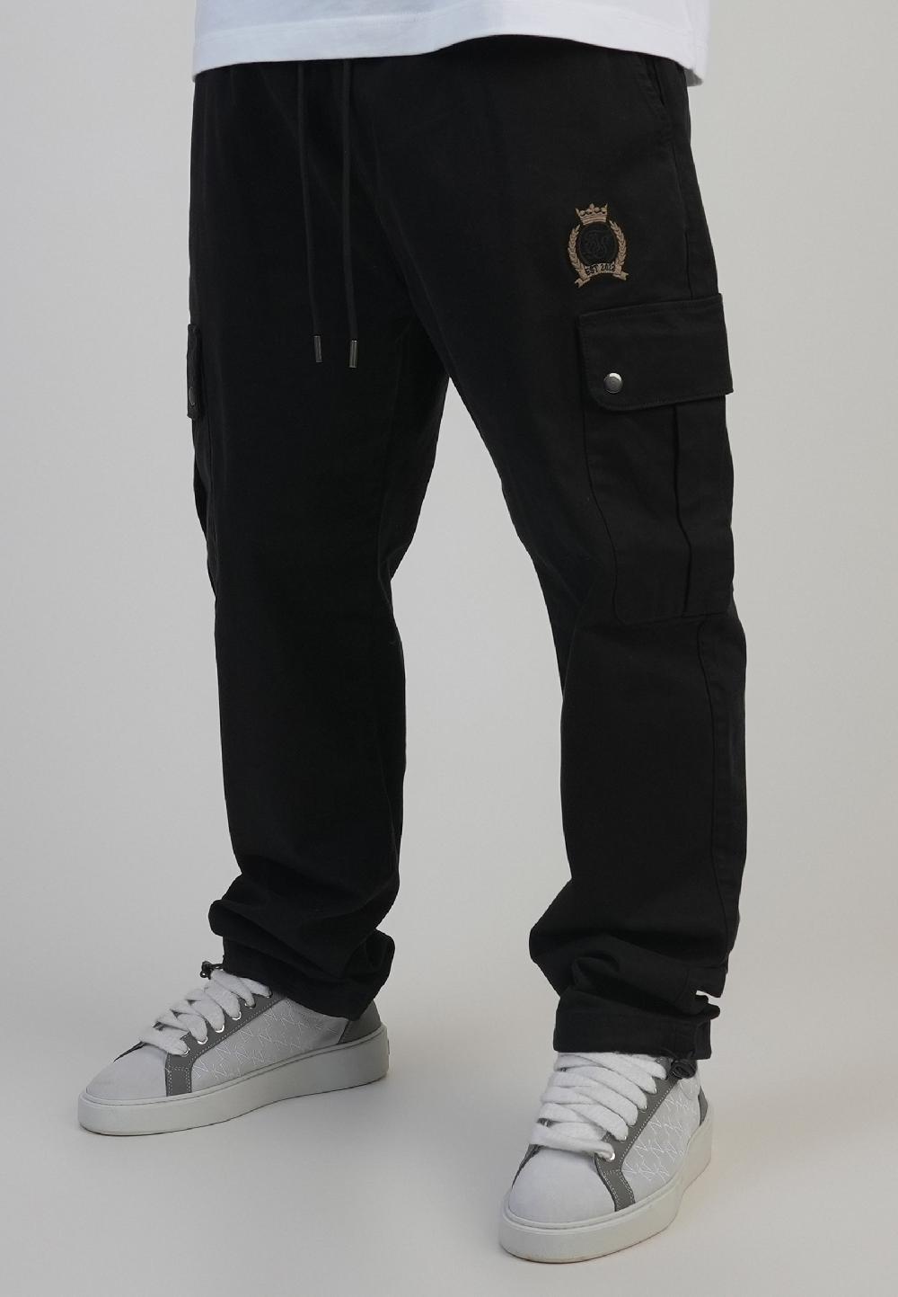 Sik Silk Black Loose Fit Cargos