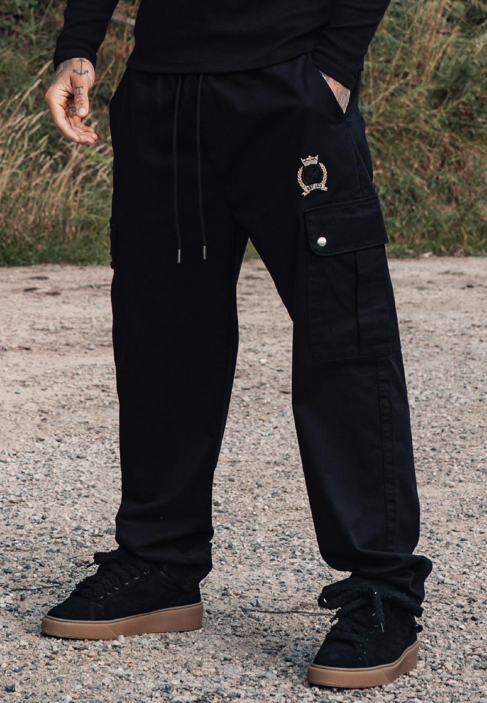 sik silk Black Loose Fit Cargos