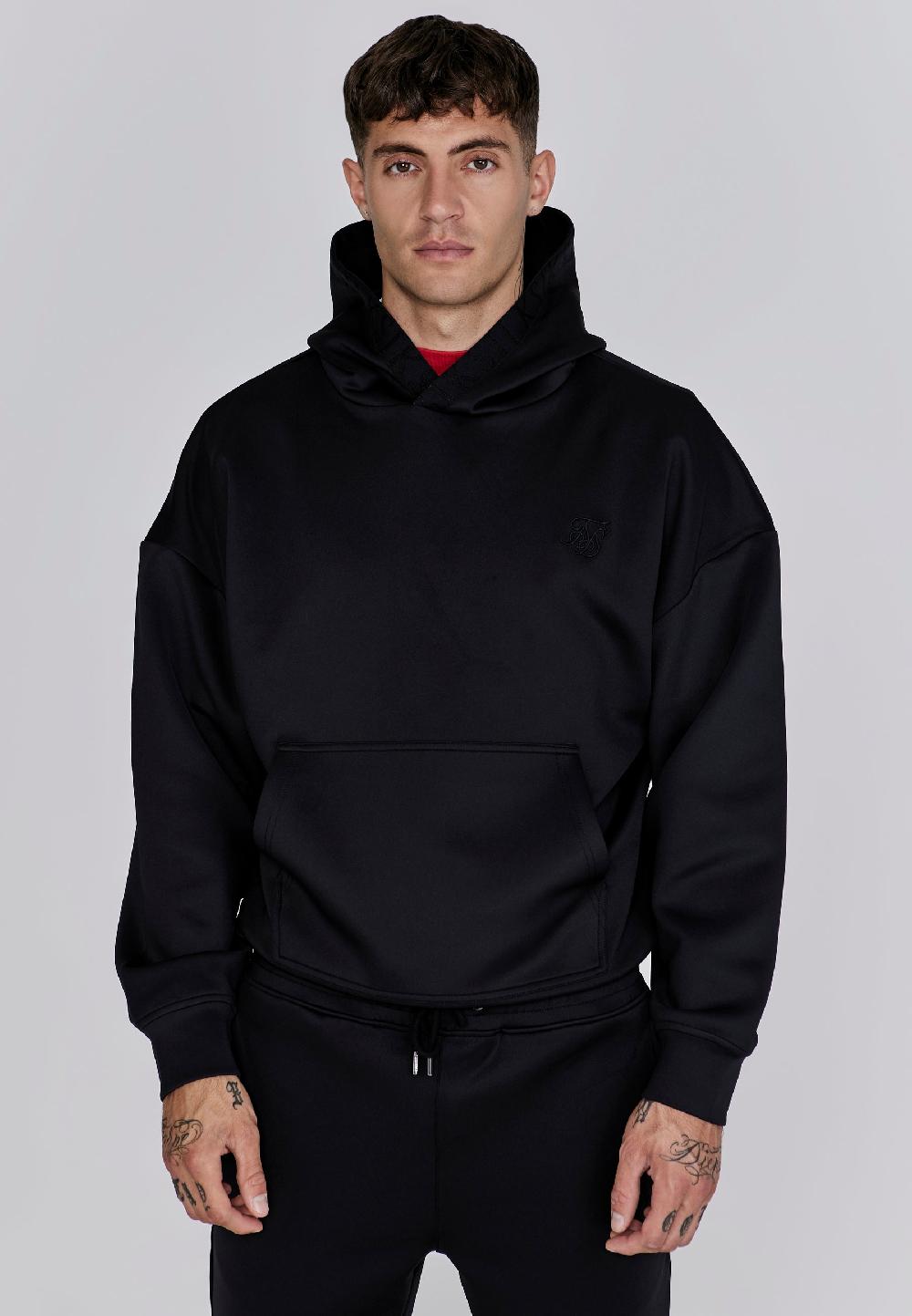 sik silk Black Oversized Dynamic Hoodie