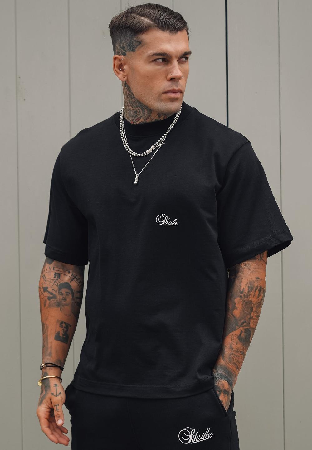 sik silk Black Oversized T-Shirt