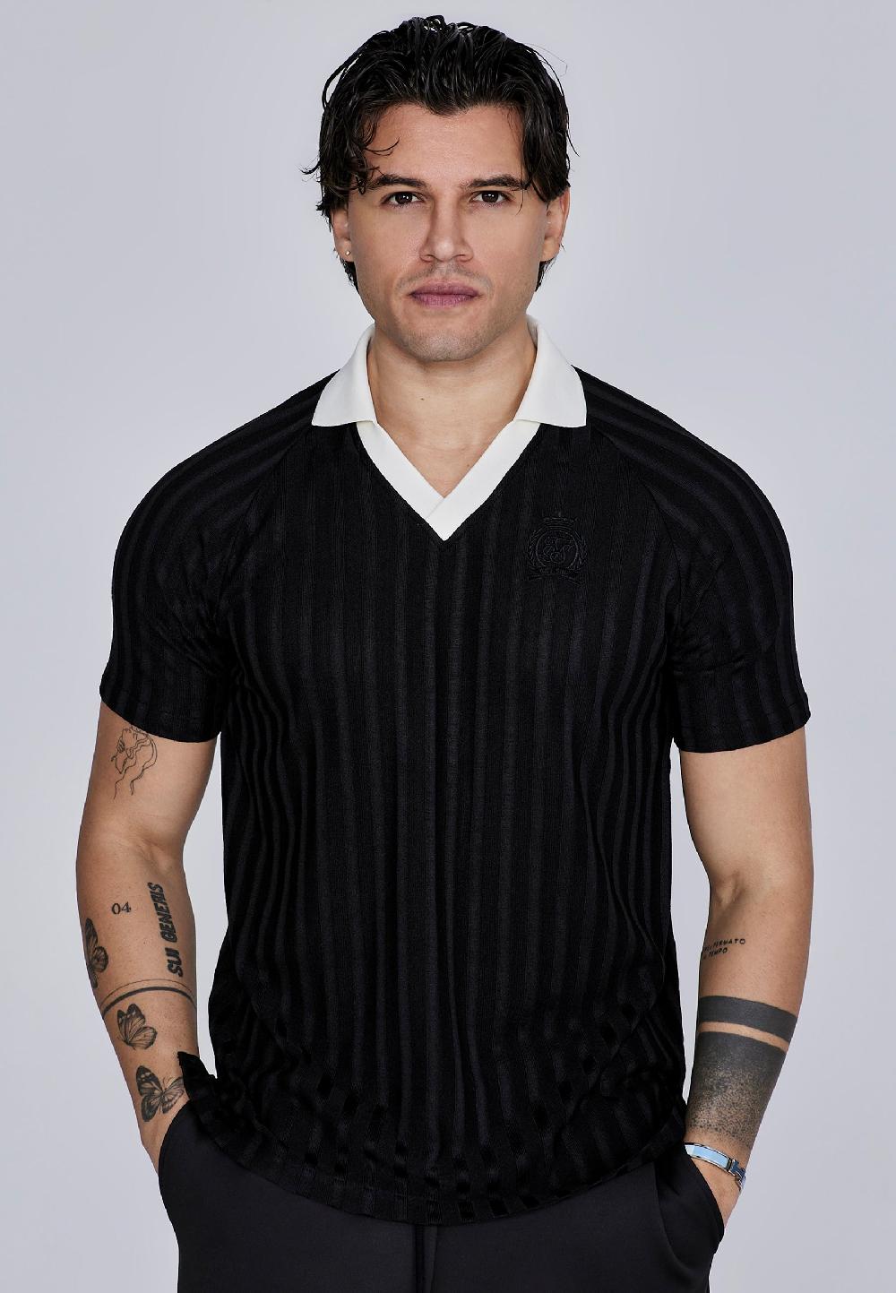 sik silk Black Polo T-Shirt