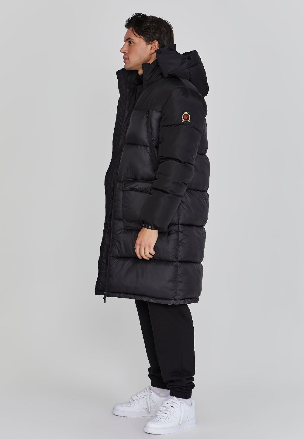 Sik Silk Black Puffer Coat