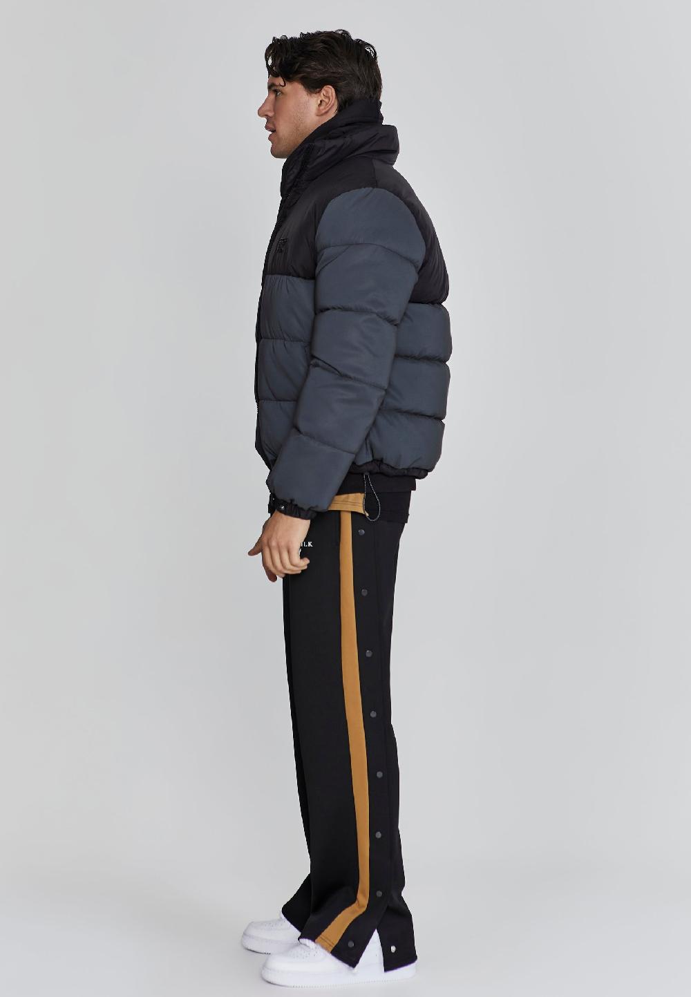 Sik Silk Black Reflective Puffer Jacket