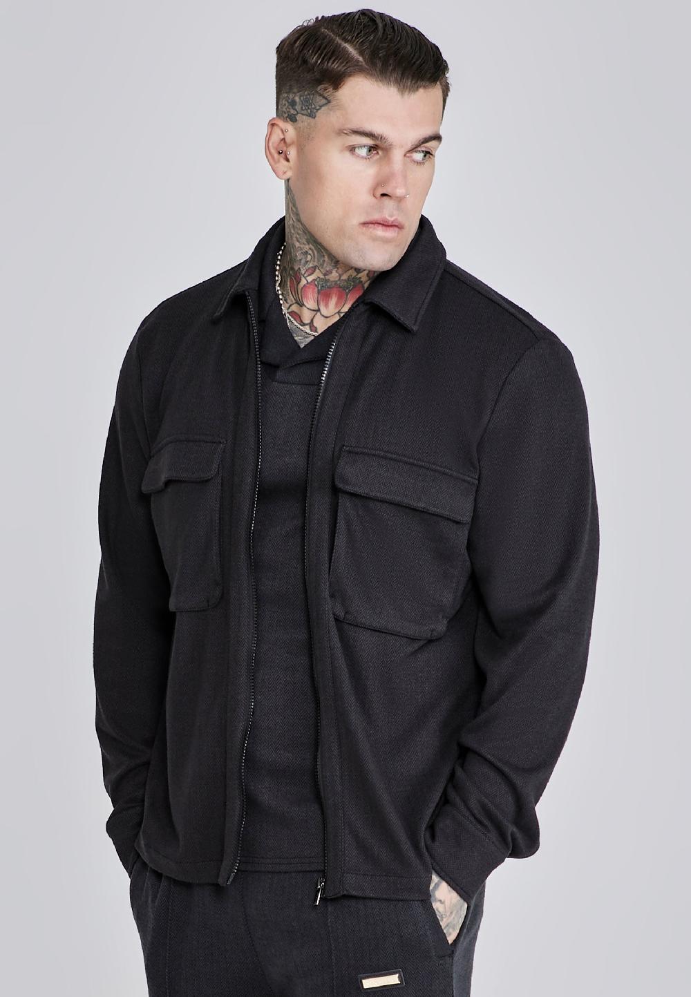 sik silk Black Smart Overshirt