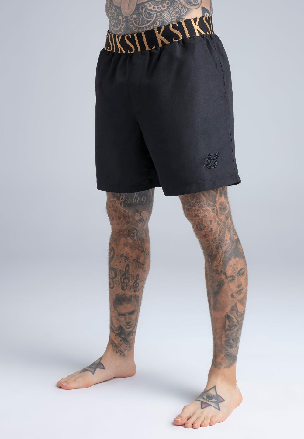 sik silk Black Swim Shorts