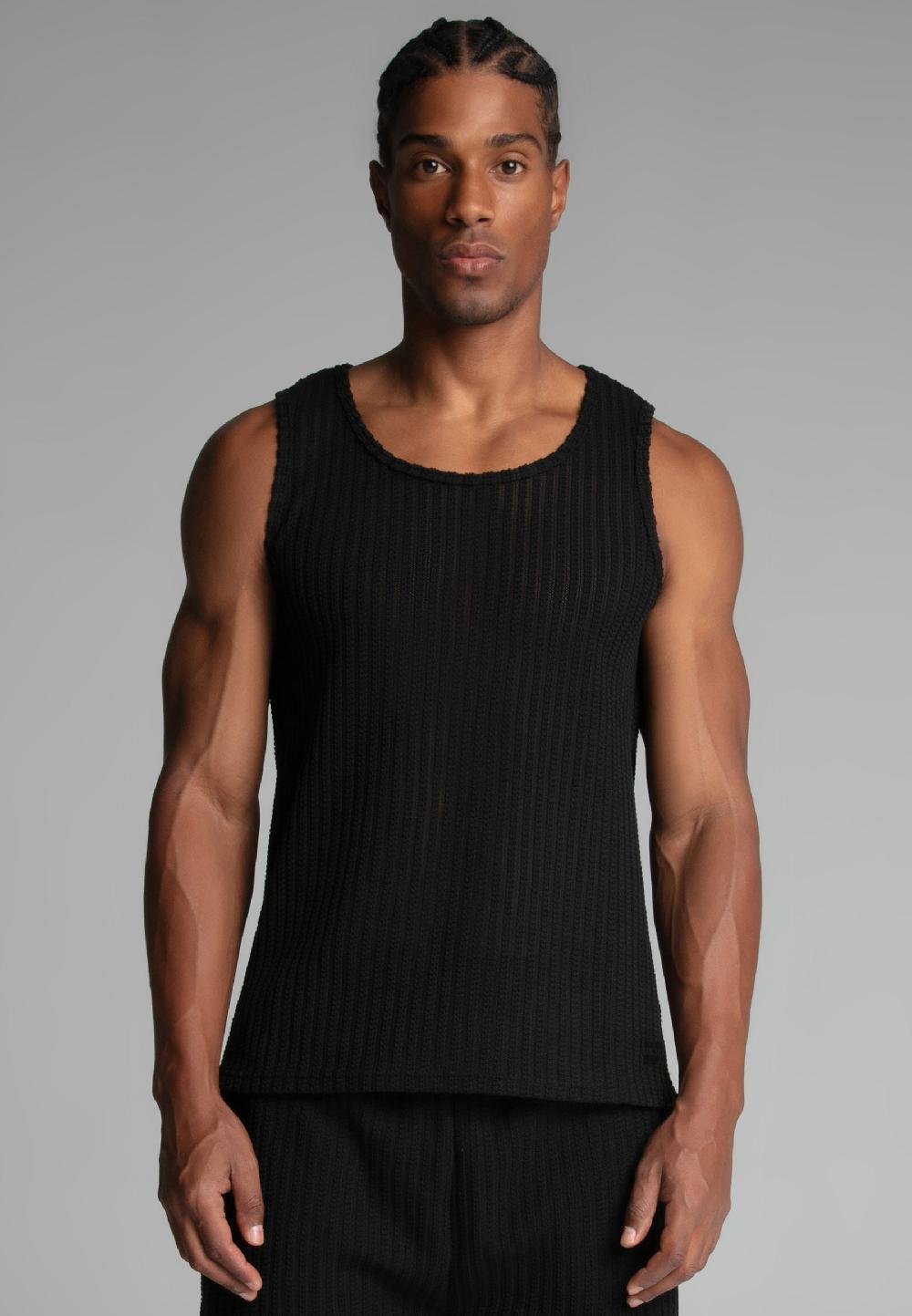 sik silk Black Textured Vest