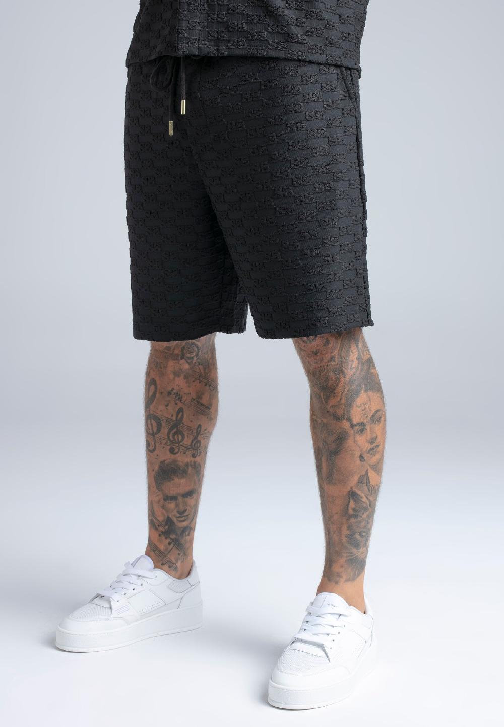 sik silk Black Towelling Shorts
