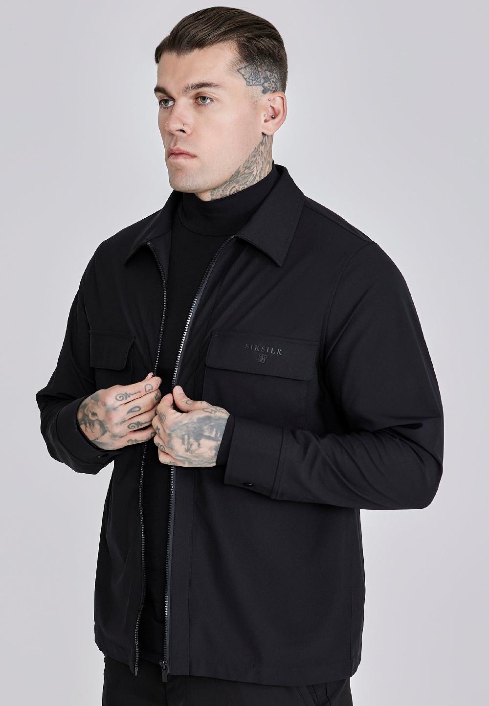 sik silk Black Utility Overshirt