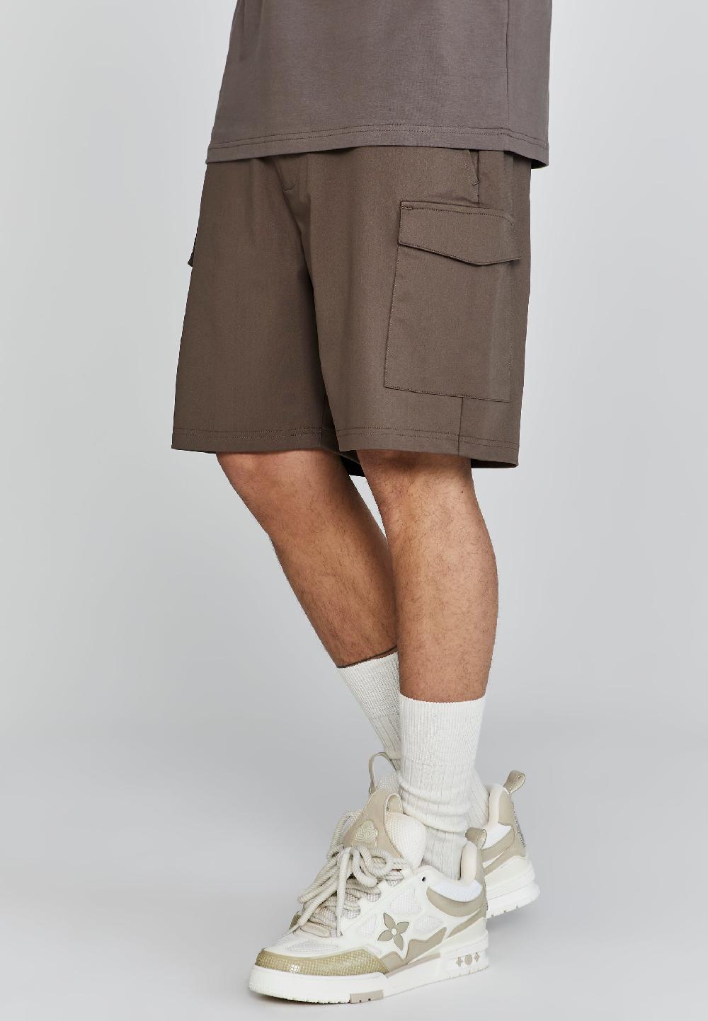 sik silk Brown Cargo Shorts