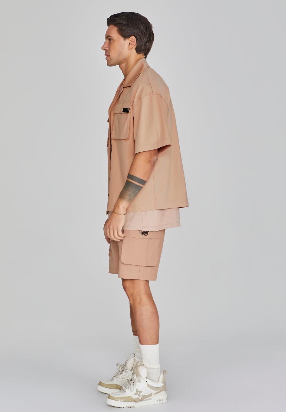Sik Silk Brown Flight Utility Shirt