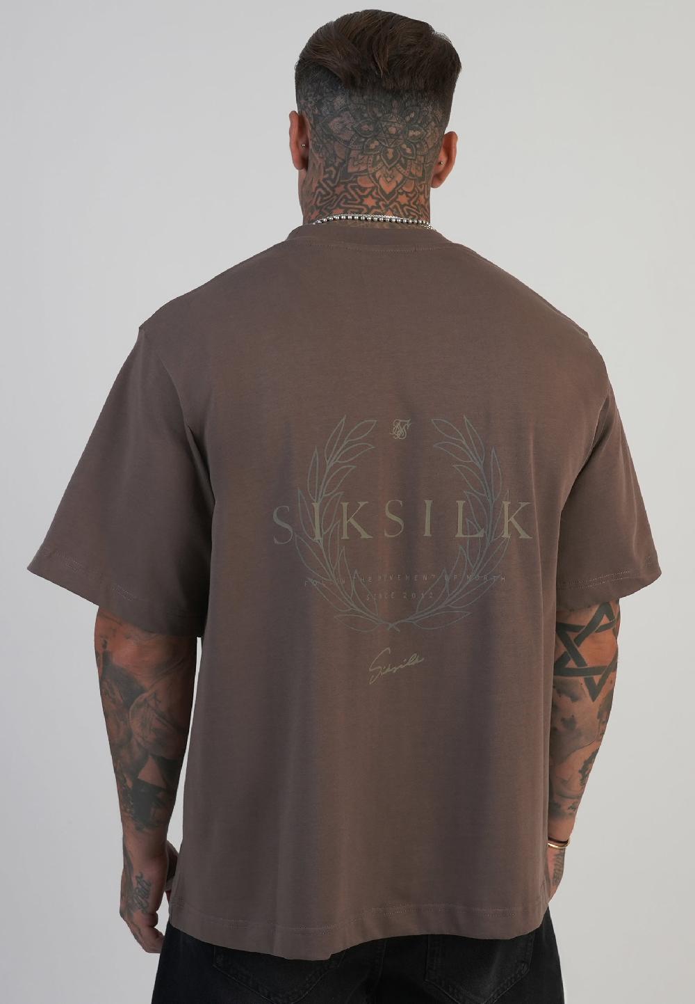 sik silk Brown Graphic T-Shirt