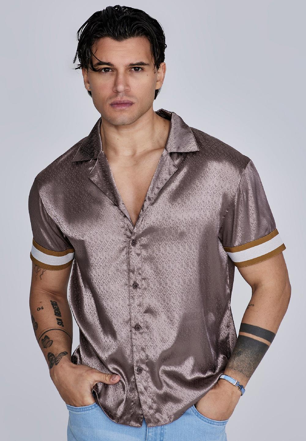 sik silk Brown Resort Shirt
