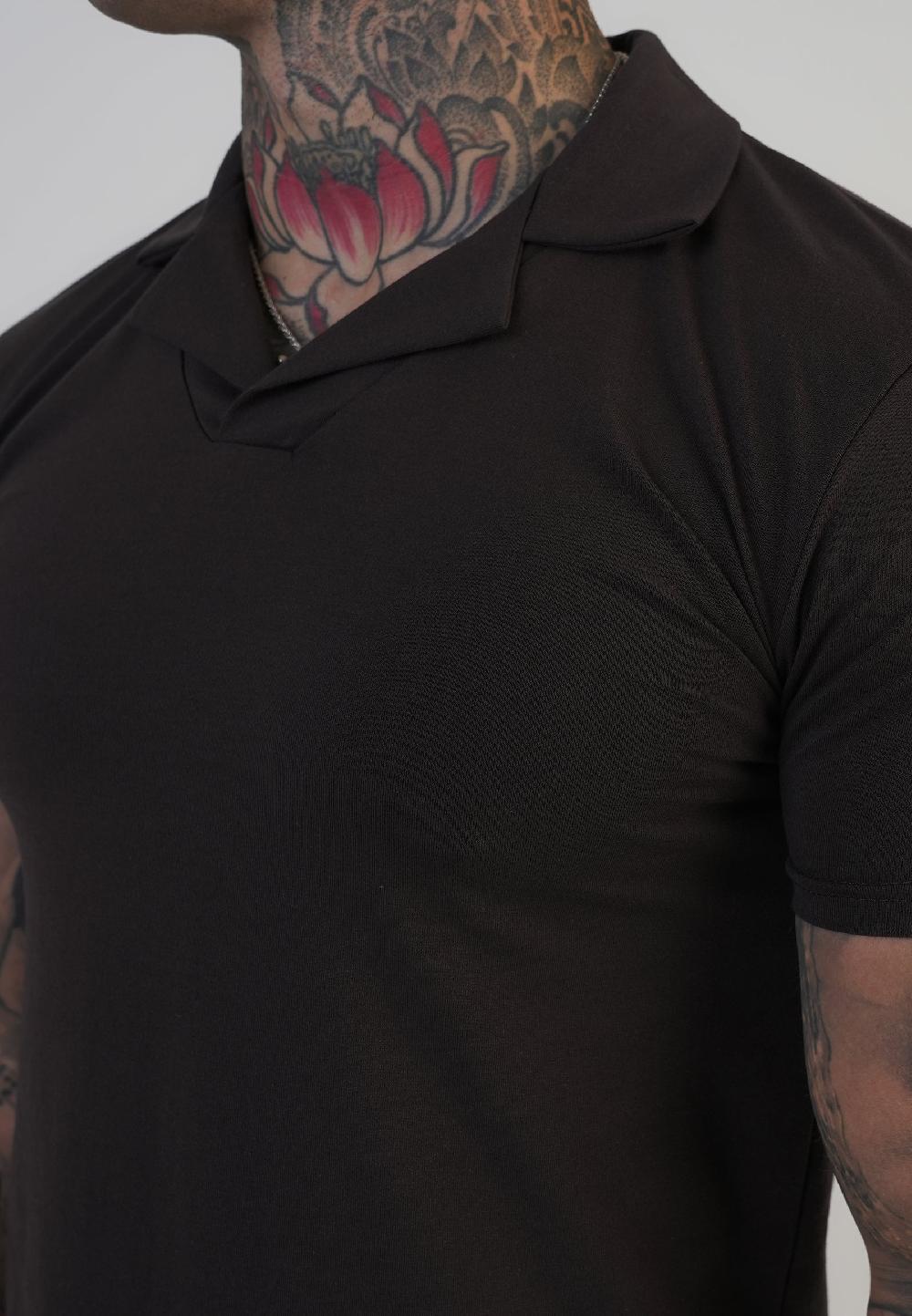 Sik Silk Brown Revere Polo