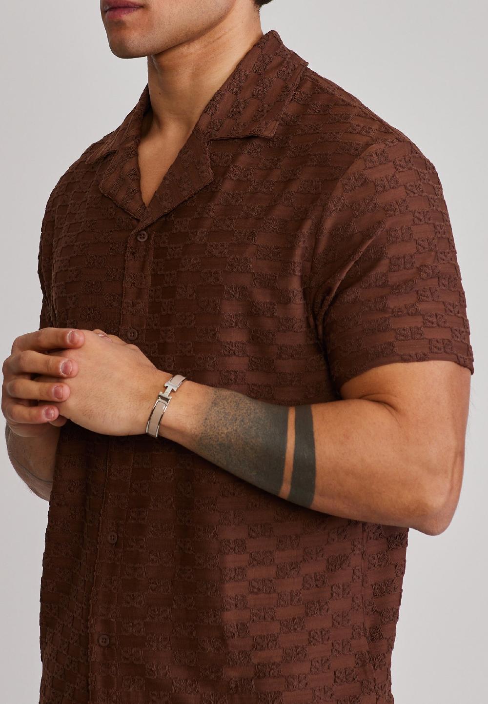 Sik Silk Brown Towelling Shirt