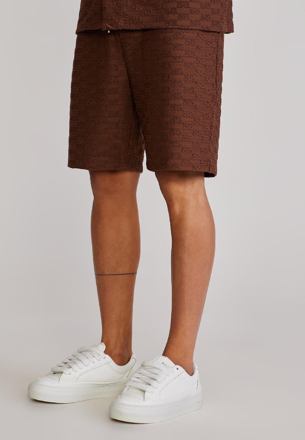 sik silk Brown Towelling Shorts