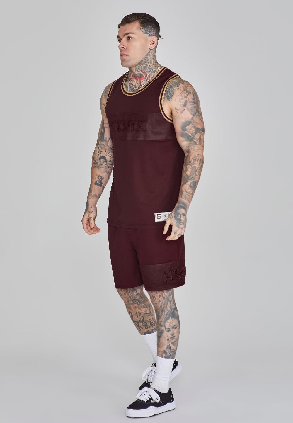 Sik Silk Burgundy Basketball Vest