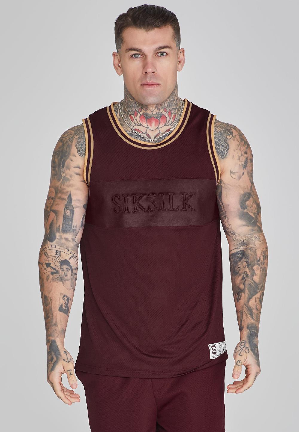 sik silk Burgundy Basketball Vest