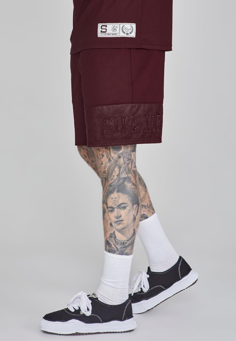 sik silk Burgundy Dynamic Shorts