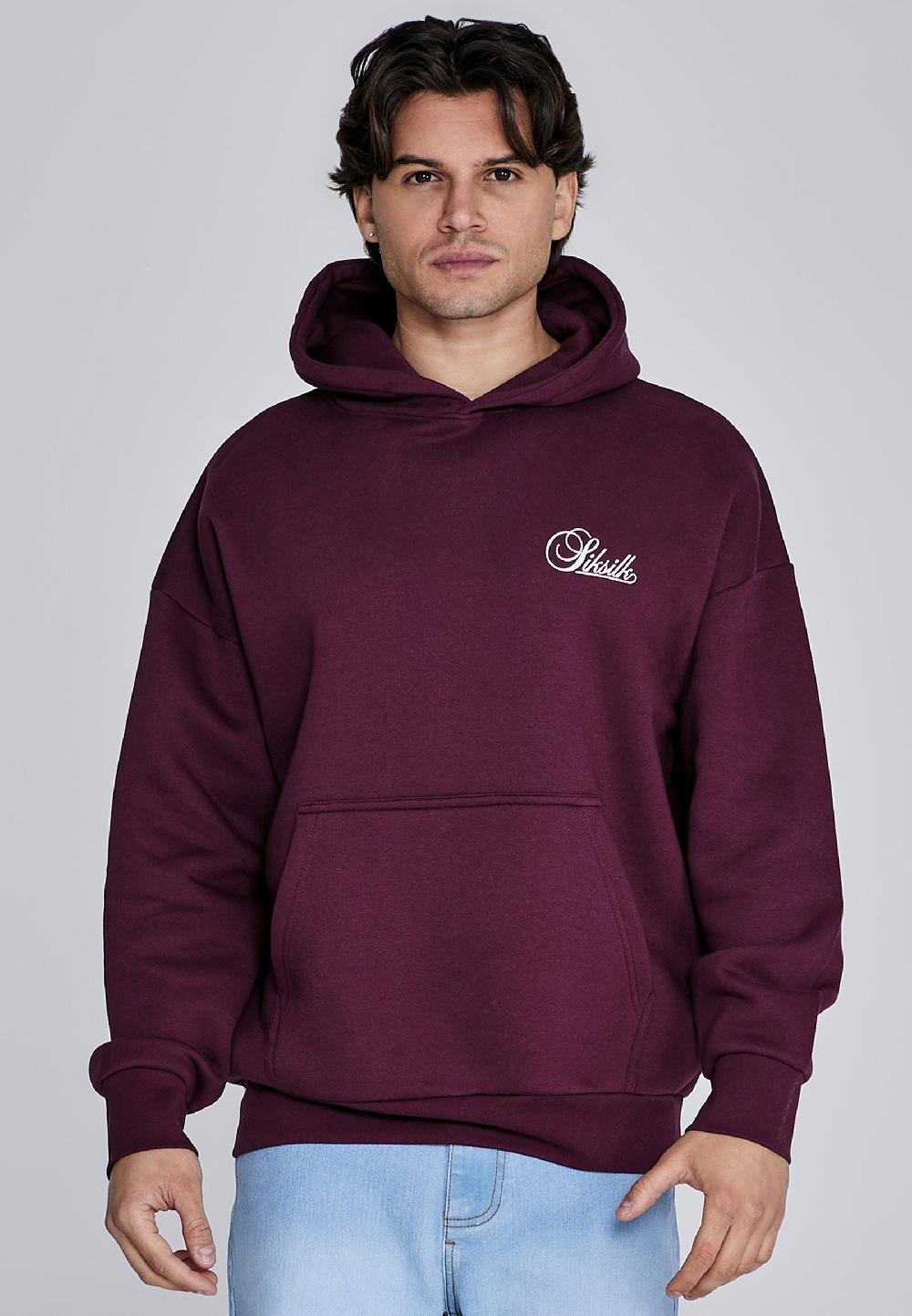Sik Silk Burgundy Essentials Hoodie
