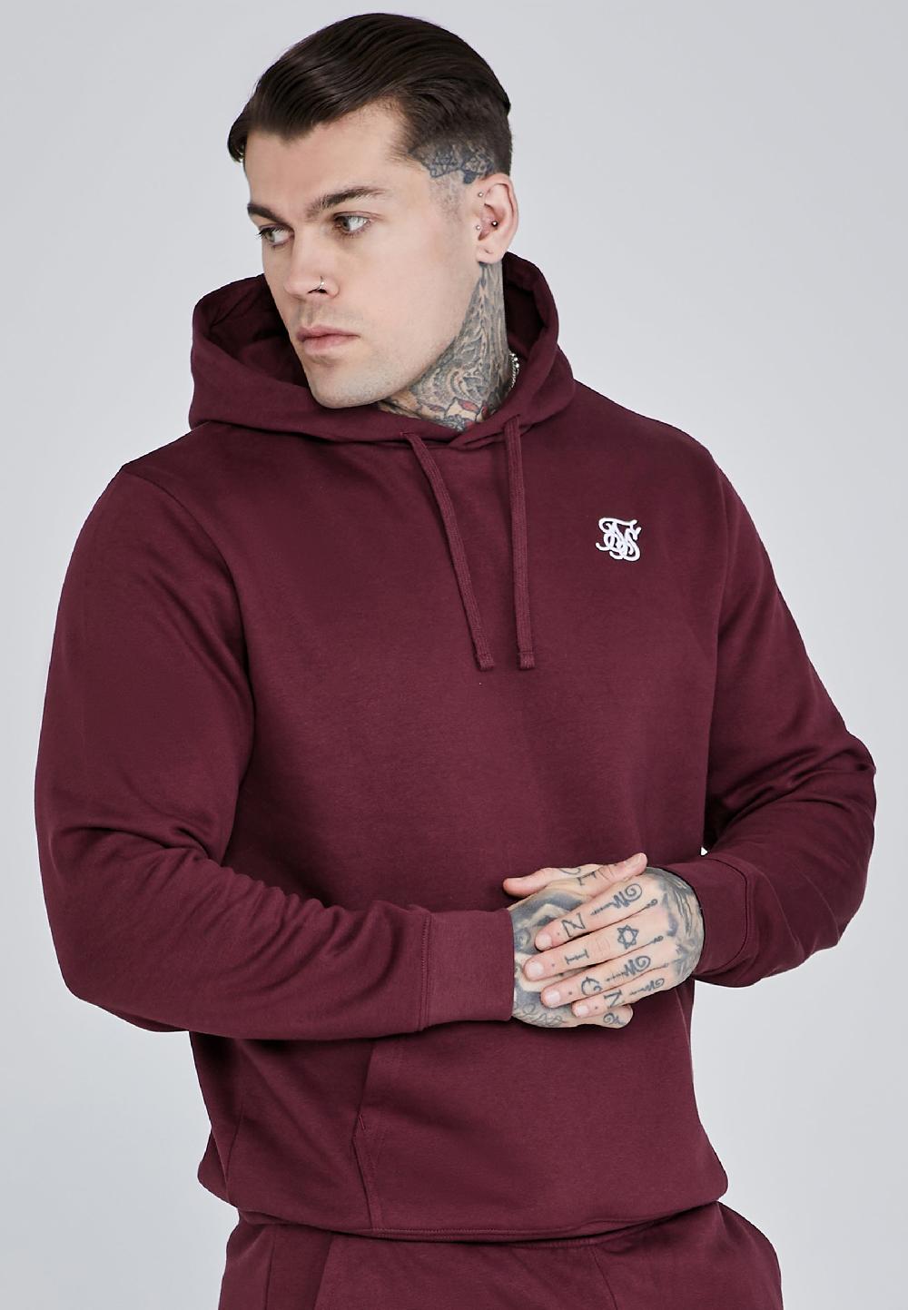 sik silk Burgundy Essentials Hoodie