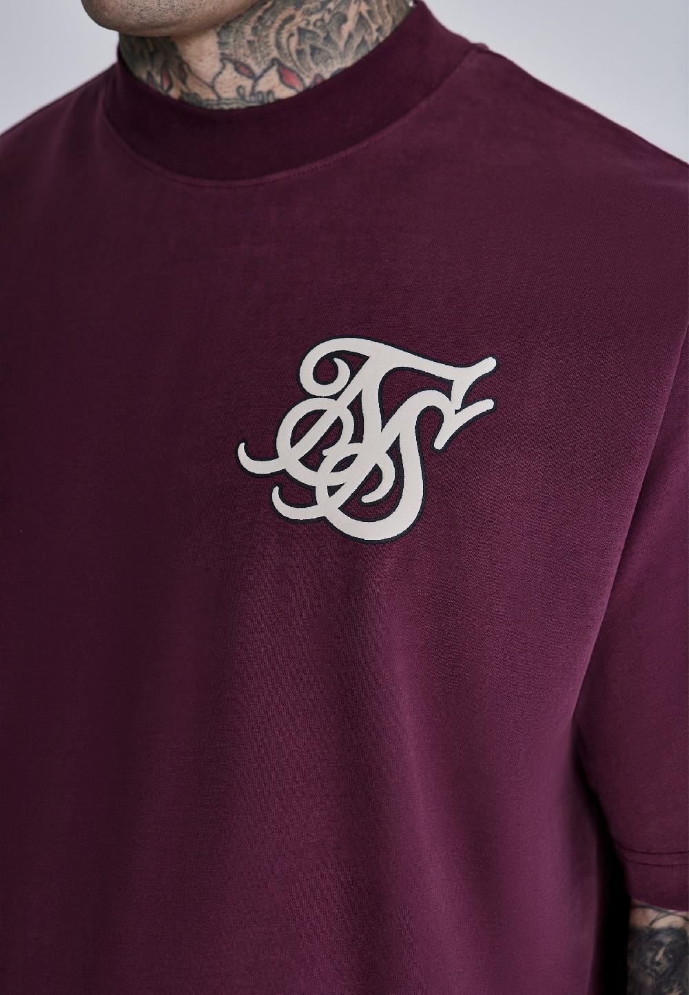 Sik Silk Burgundy Logo T-Shirt
