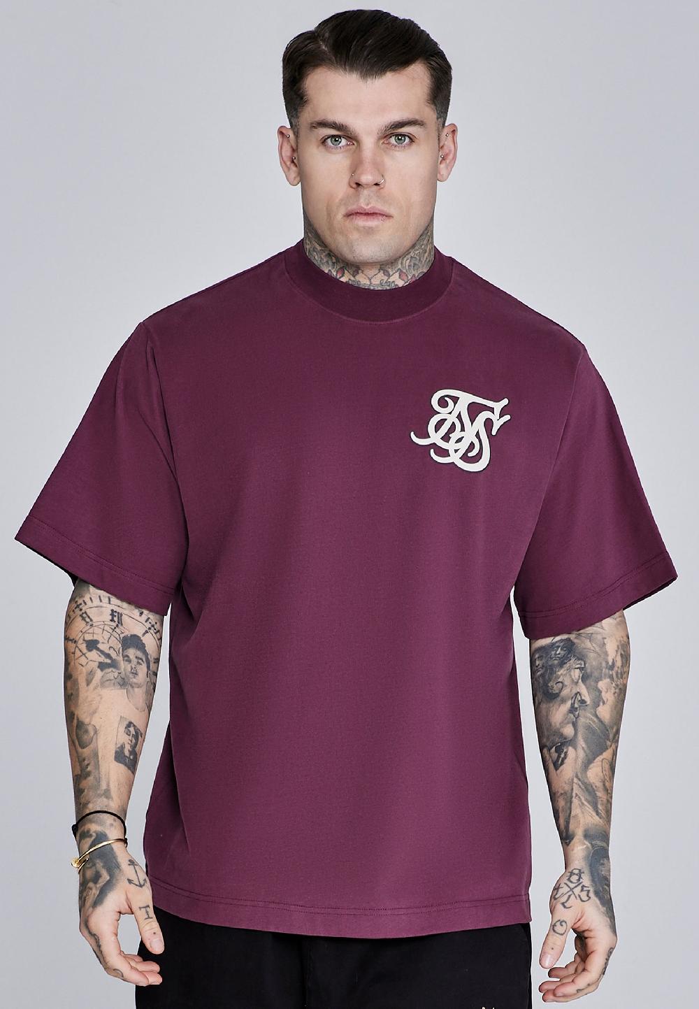 sik silk Burgundy Logo T-Shirt