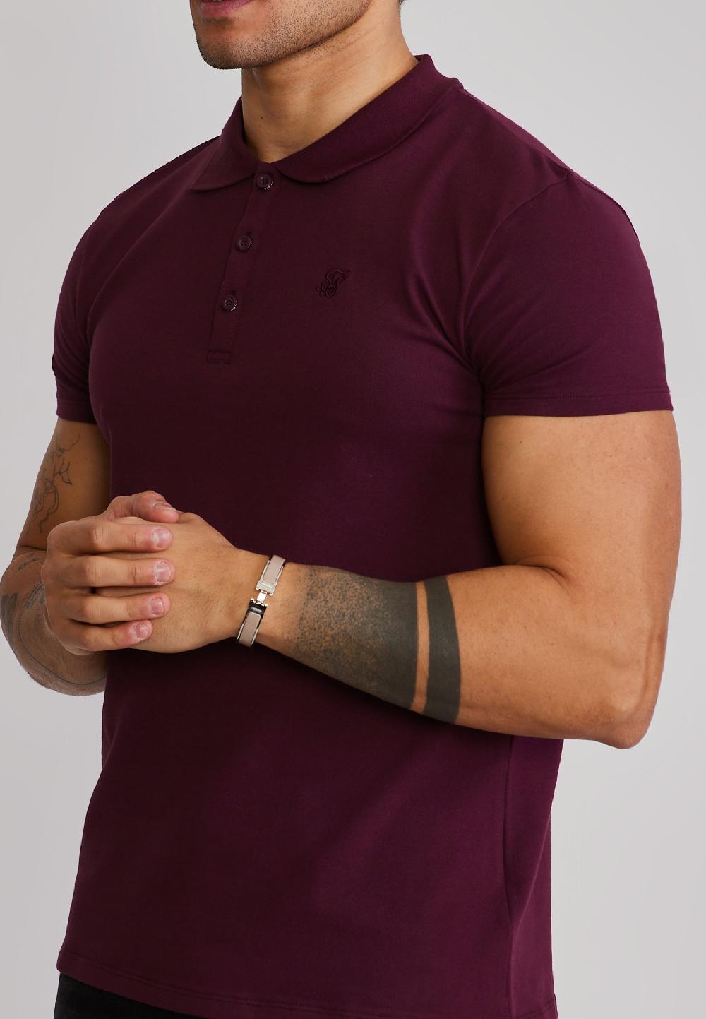 Sik Silk Burgundy Polo T-Shirt
