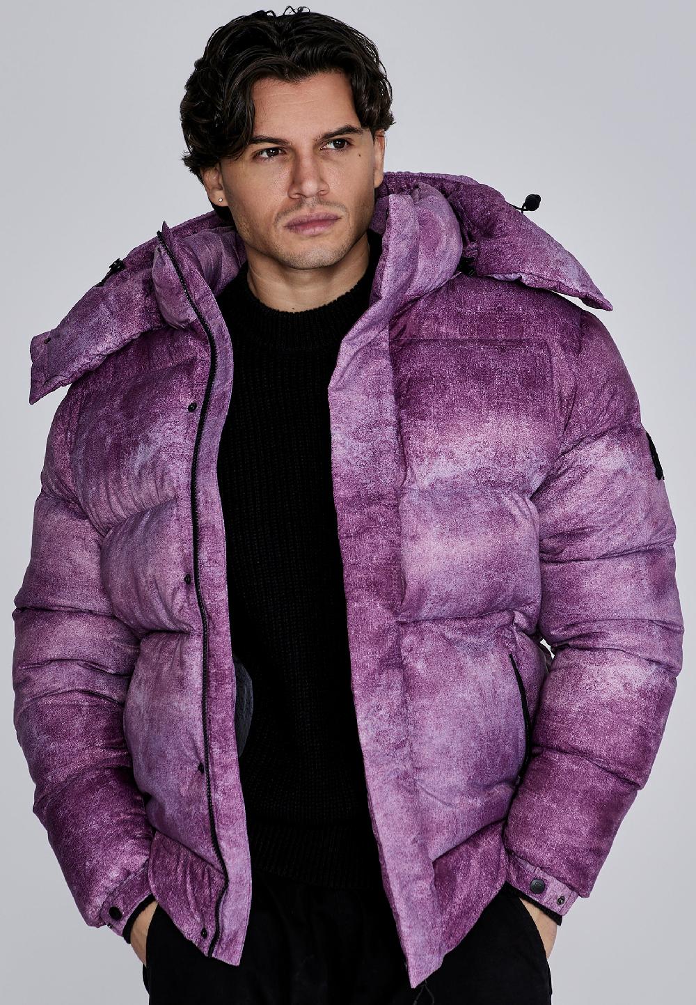 Sik Silk Burgundy Puffer Jacket