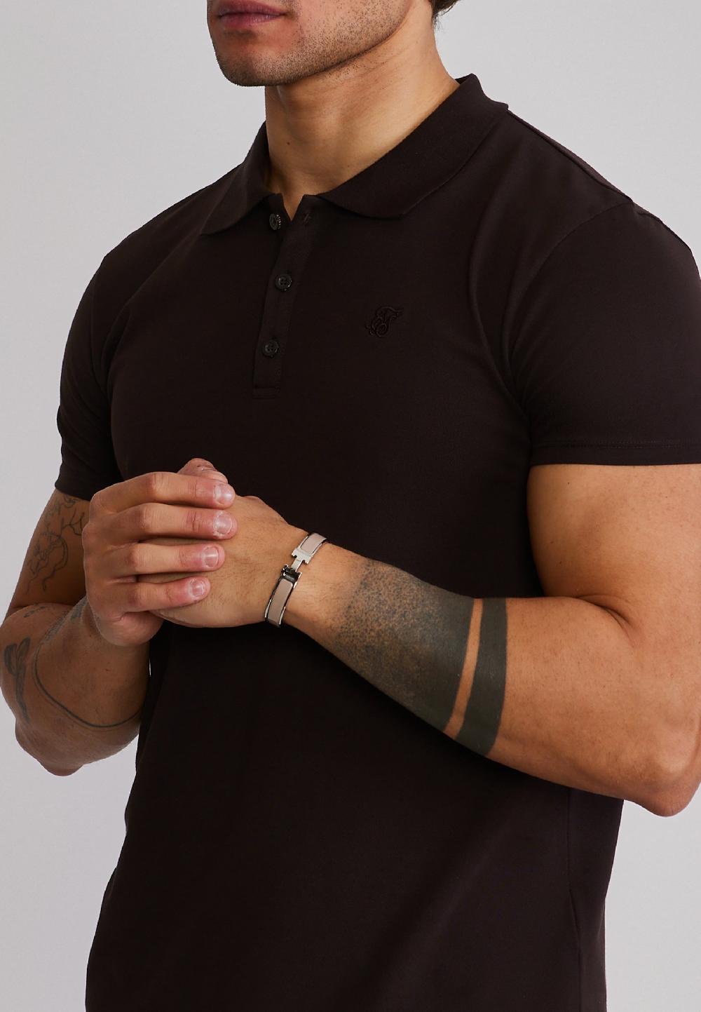Sik Silk Dark Brown Polo T-Shirt