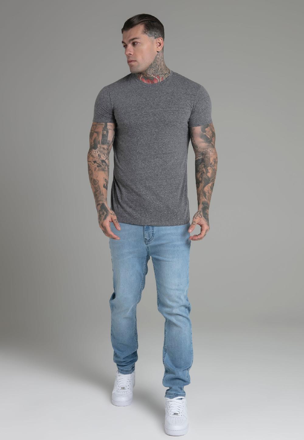 Sik Silk Dark Grey Marl T-Shirt
