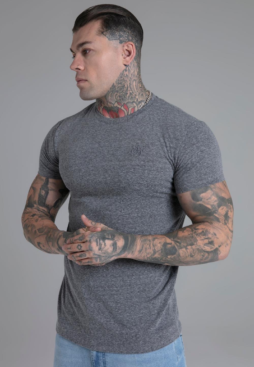 sik silk Dark Grey Marl T-Shirt