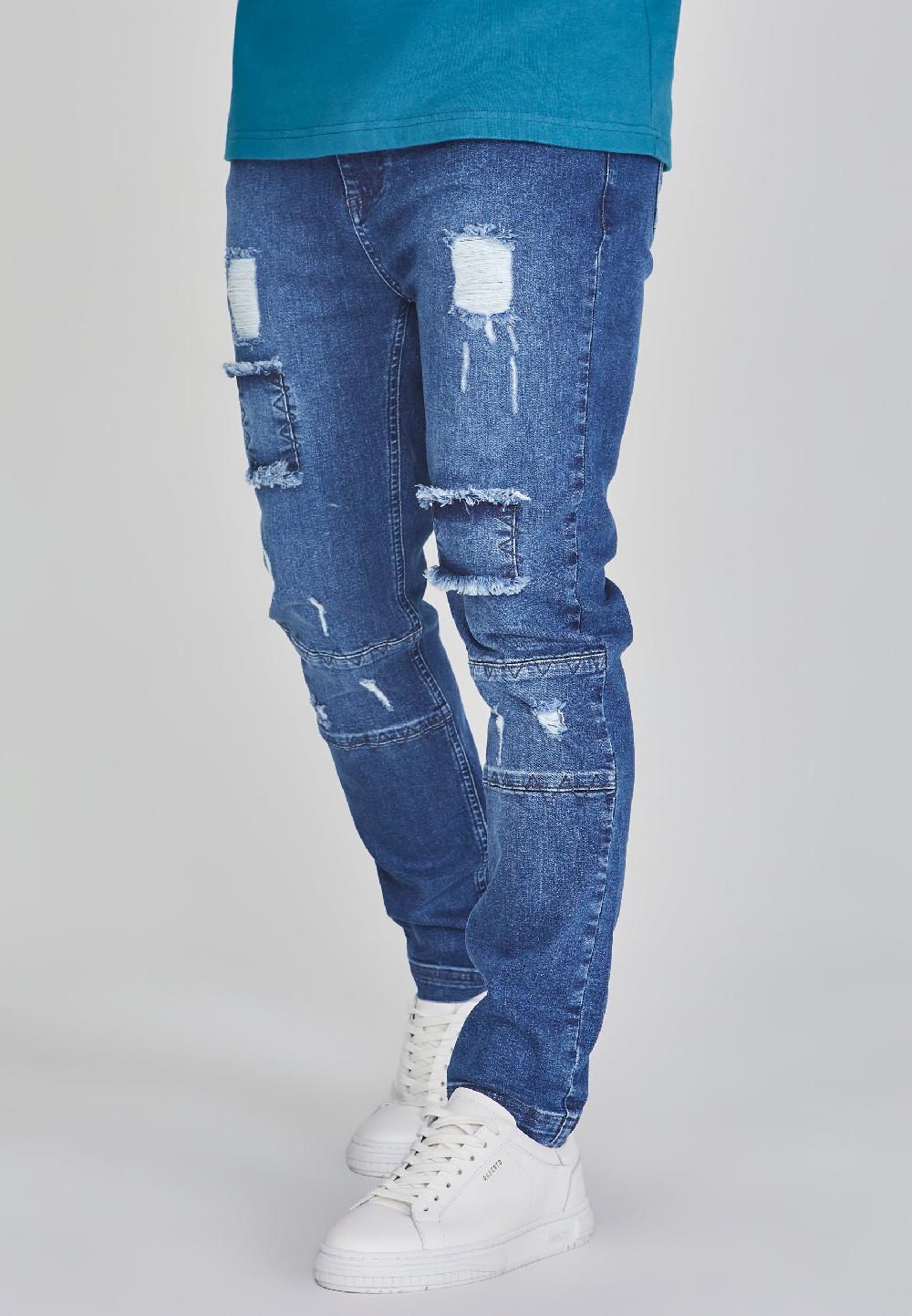 sik silk Drop Crotch Jeans Blue