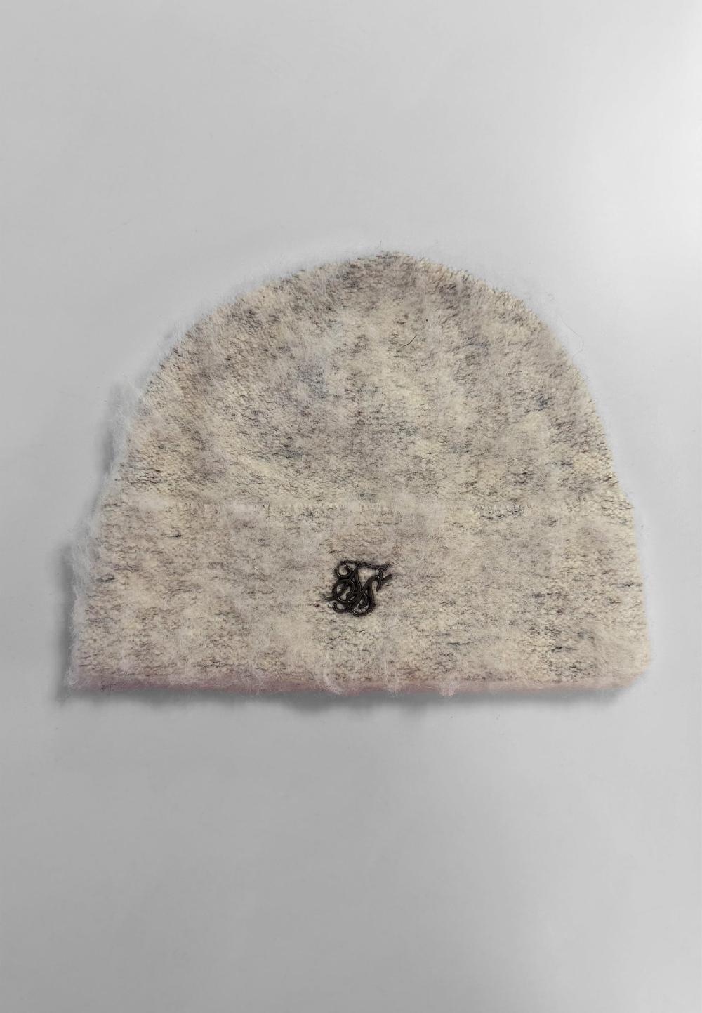 sik silk Ecru Knitted Beanie
