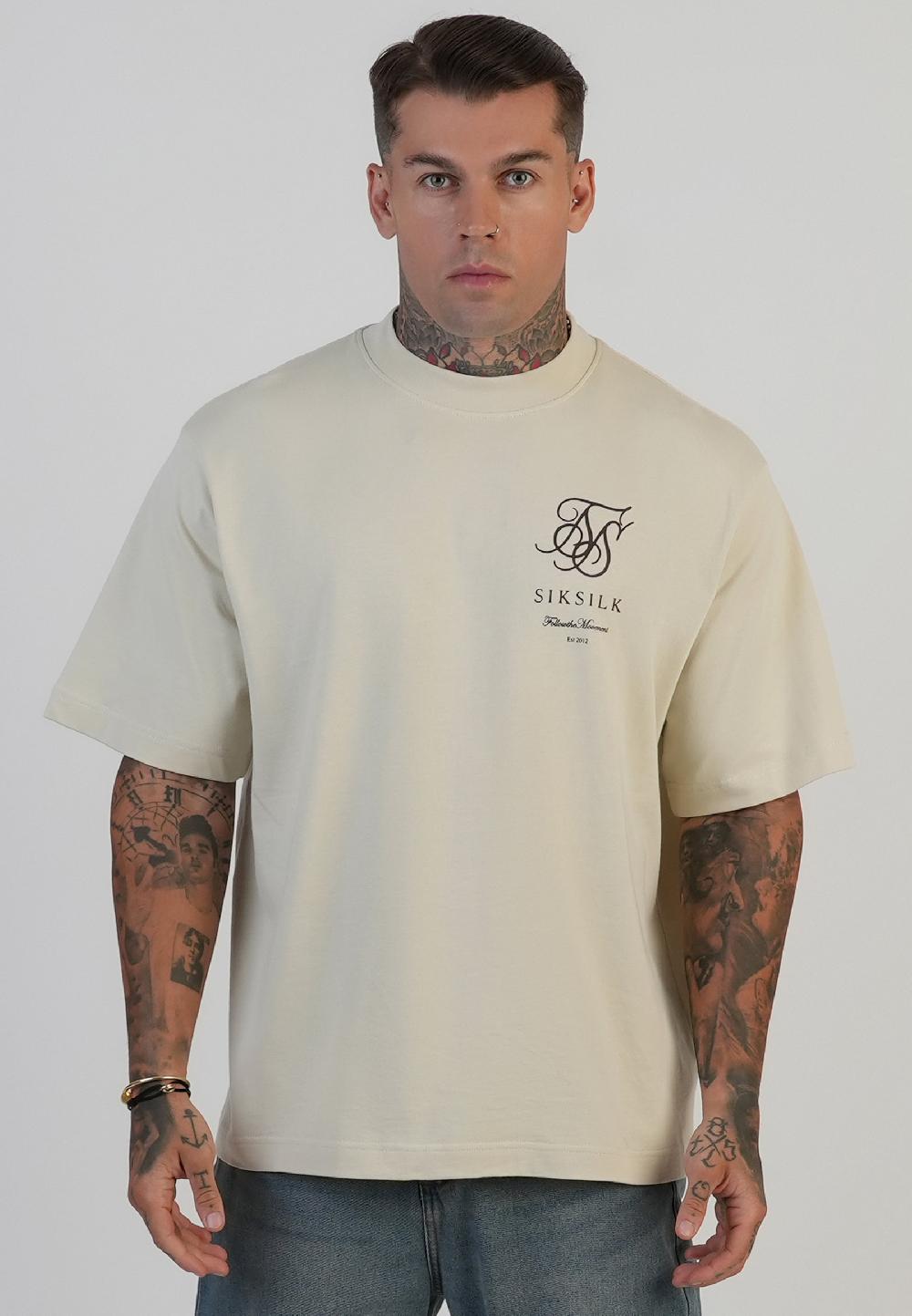 Sik Silk Ecru Logo T-Shirt
